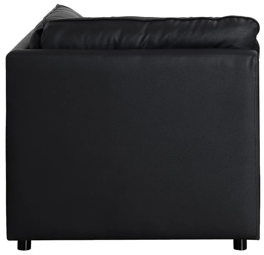 Πολυμορφική πολυθρόνα Riverton L103, Μαύρο, 84x94x94cm, Οικολογικό δέρμα, Πόδια: Πλαστική ύλη