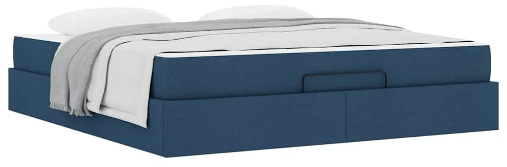 vidaXL Σκελετός Κρεβατιού με αποθήκευση Μπλε 180 x 200 cm ύφασμα