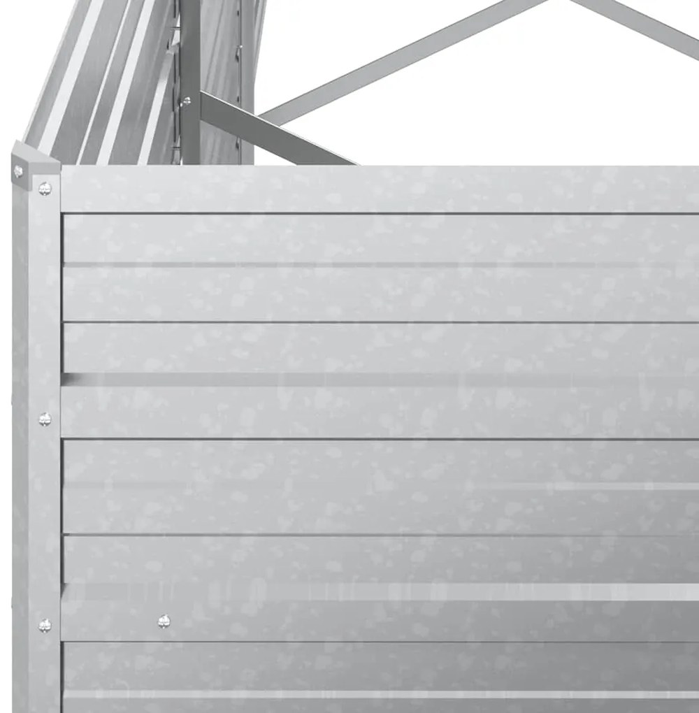 vidaXL Ζαρντινιέρα Υπερυψωμένη Ασημί 240x80x45 εκ. Γαλβανισμ. Χάλυβας