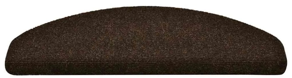 vidaXL Πατάκια Σκαλιών Αυτοκόλλητα 5 τεμ. Καφέ Ημίστρογγυλά Μεγάλα 65x21x4 εκ.