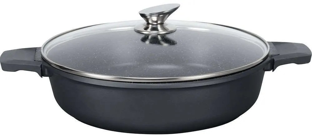 Κατσαρόλα Αντικολλητική Premium Lava 07.22.32 Φ32x8,6cm 5,8lt Black Keystone 32cm Aluminium
