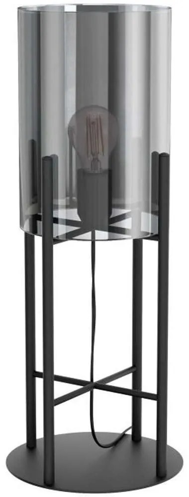 Φωτιστικό Επιτραπέζιο 43144 Glastonbury E27/1 Black-Clear Eglo Metal, Glass