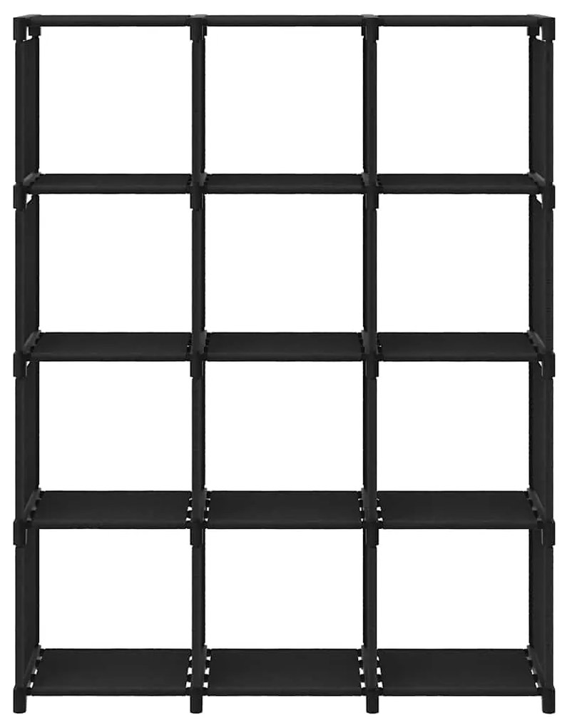 vidaXL Ραφιέρα με 12 Κύβους Μαύρη 103 x 30 x 141 εκ. Υφασμάτινη