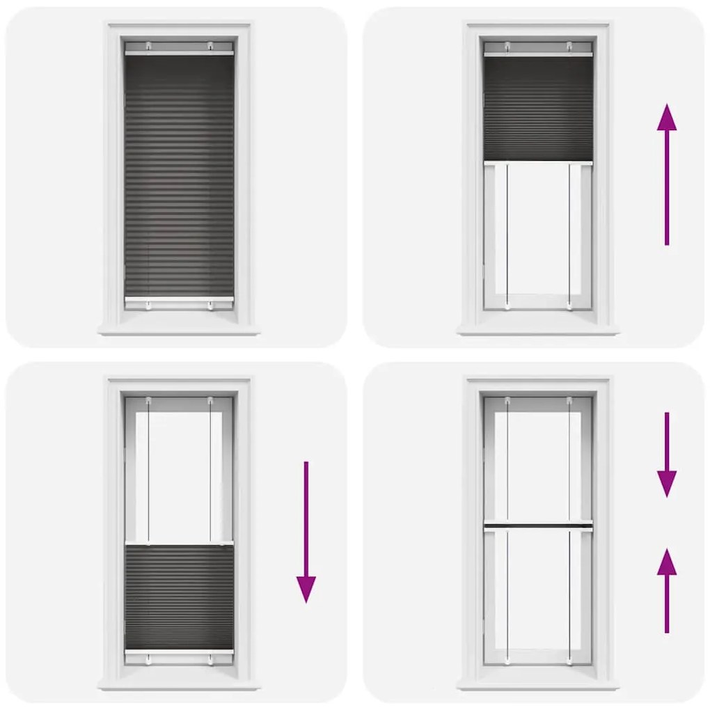 vidaXL Πλισέ περσίδα Μαύρο 55x100 cm Πλάτος υφάσματος 54,4 cm