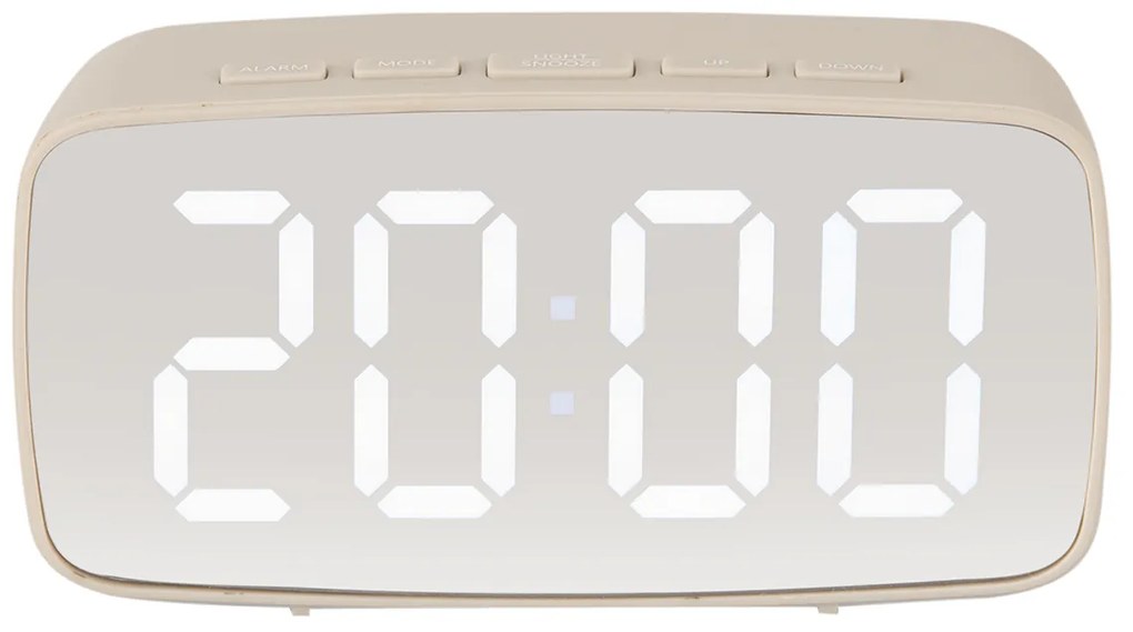 Ρολόι Επιτραπέζιο (12x4x6) - Ξυπνητήρι Karlsson Mirror Led Oval Warm Grey