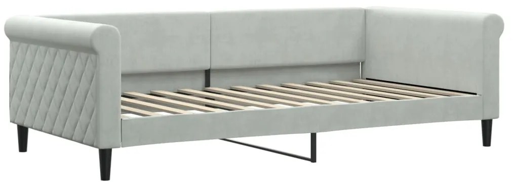 vidaXL Καναπές Κρεβάτι Συρόμενος Αν. Γκρι 100x200εκ Βελούδο &amp; Συρτάρια