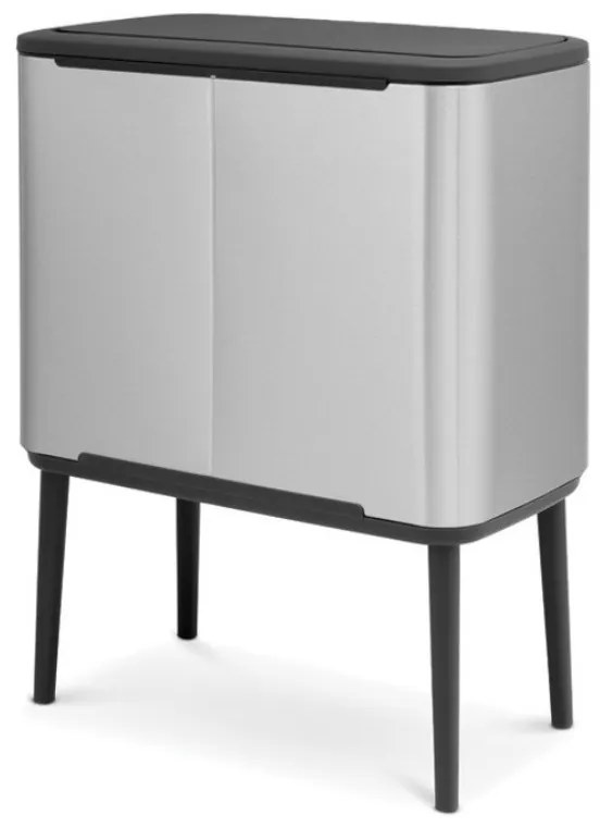 Κάδος απορριμμάτων Brabantia Bo Touch 11+23L, Εύκολο κλείσιμο, Αντιολισθητική βάση, Ανθεκτικό στα δακτυλικά αποτυπώματα, Inox/Ματ