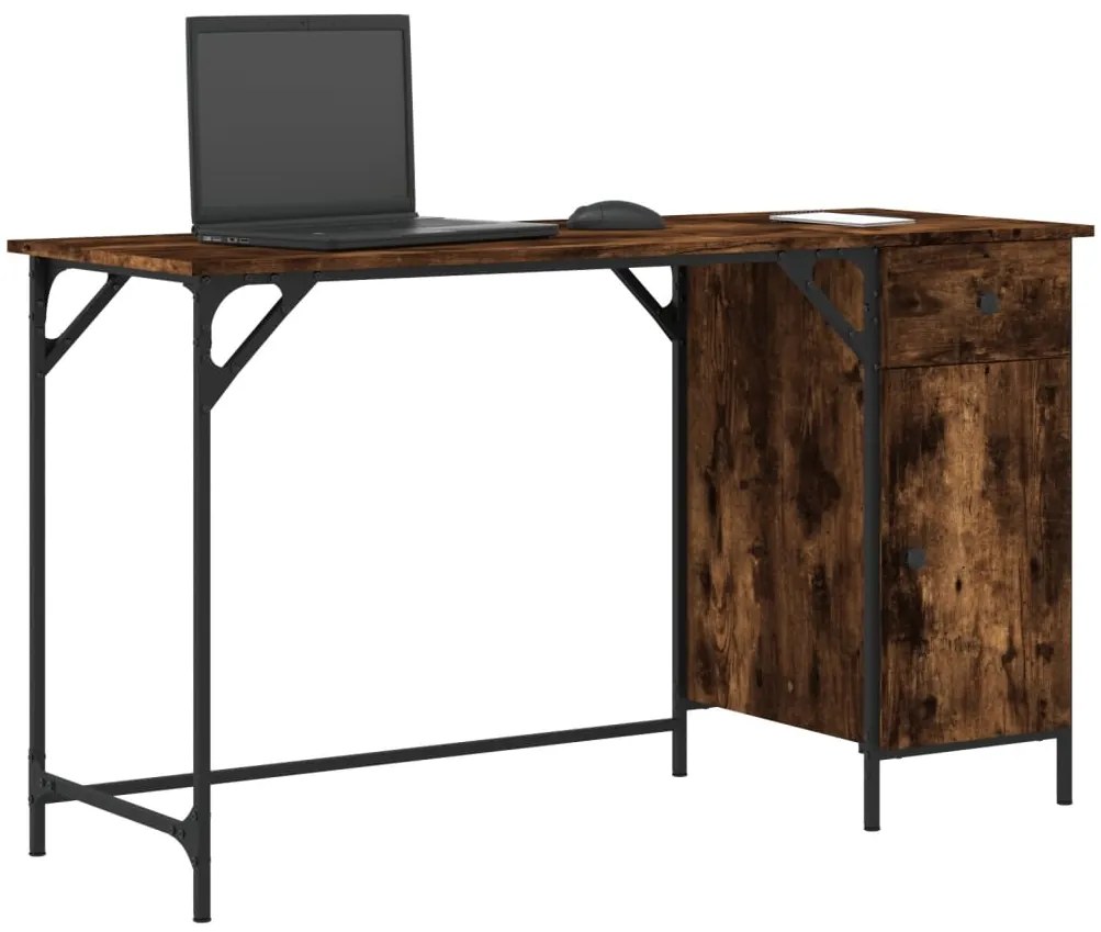 vidaXL Γραφείο Υπολογιστή Καπνιστή Δρυς 131x48x75εκ. από Επεξεργ. Ξύλο