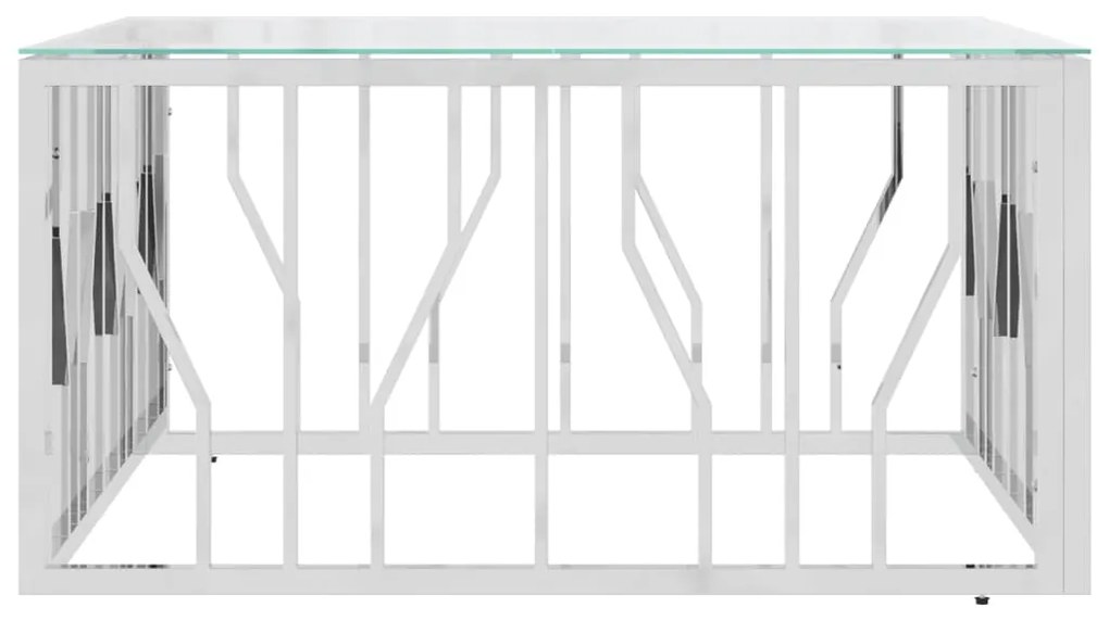 vidaXL Τραπέζι Σαλονιού 80x80x40 εκ. από Ανοξείδωτο Ατσάλι και Γυαλί