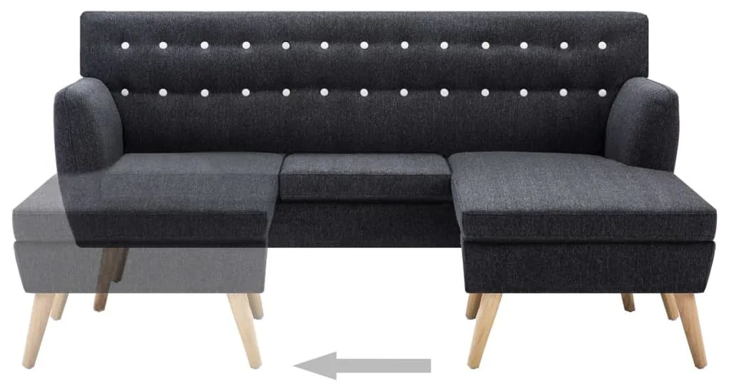 vidaXL Καναπές Γωνιακός Σκούρο Γκρι 171,5 x 138 x 81,5 εκ. Υφασμάτινος