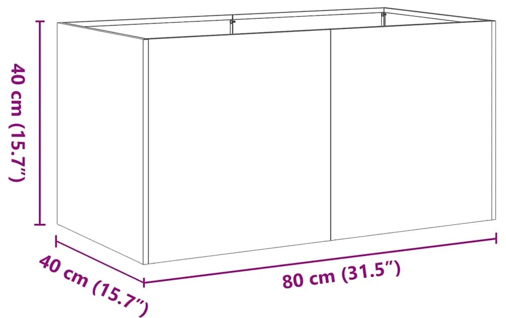 ΖΑΡΝΤΙΝΙΕΡΑ 80X40X40 ΕΚ. ΑΠΟ ΑΝΟΞΕΙΔΩΤΟ ΑΤΣΑΛΙ 860672