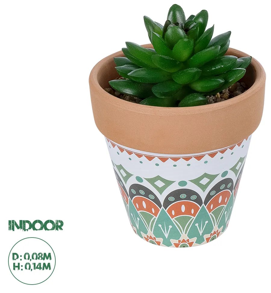 GloboStar® Artificial Garden SUCCULENT SANSEVIERIA POTTED PLANT 21051 Διακοσμητικό Φυτό Σανσεβιέρια  Φ8x Υ14cm