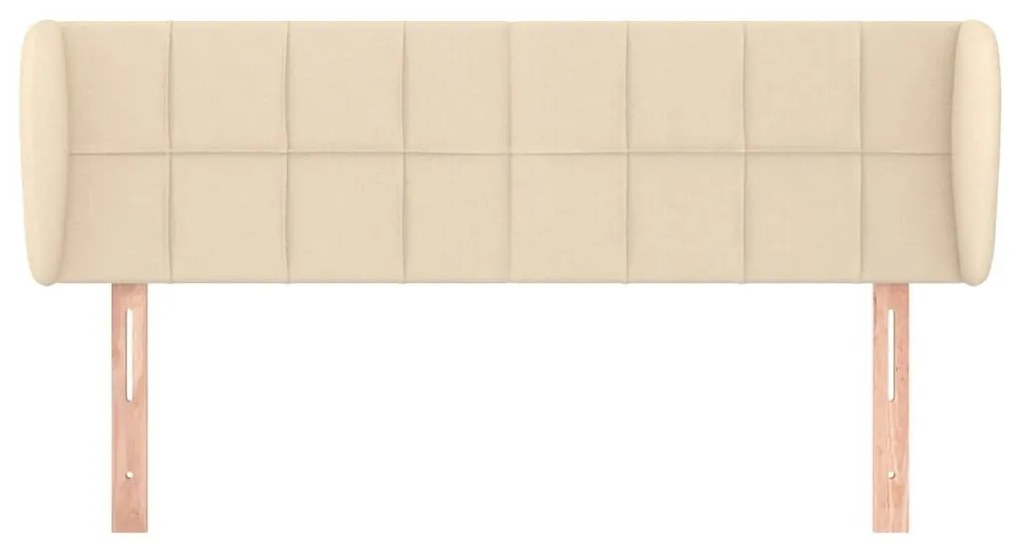 Κεφαλάρι με Πτερύγια Κρεμ 147 x 23 x 78/88 εκ. Υφασμάτινο - Κρεμ