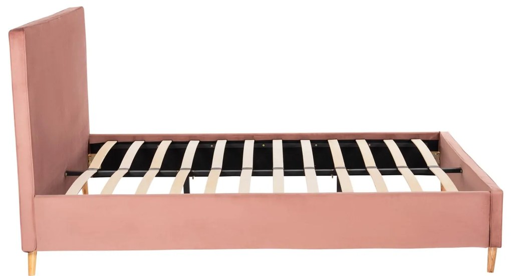 Επενδυμένο Κρεβάτι με Στρώμα INDRA Διπλό Βελούδο Σάπιο Μήλο 160x200εκ. 172x214x112 εκ.