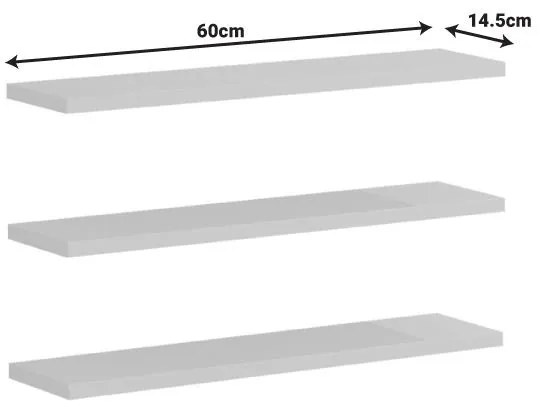 Ραφιέρα τοίχου Divar σε γκρι απόχρωση 60x14.5x1.8εκ 60x14.5x1.8 εκ.