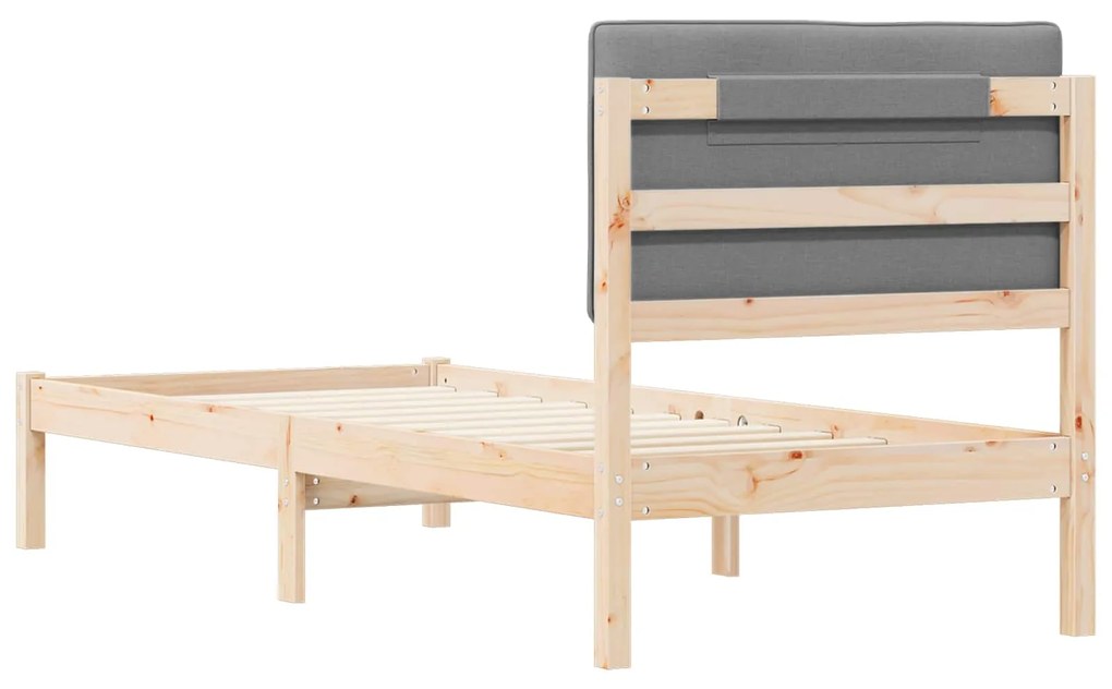 vidaXL Σκελετός Κρεβατιού με Επενδεδυμένο Κεφαλάρι Ανοιχτό γκρι