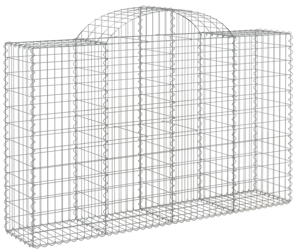 vidaXL Συρματοκιβώτια Τοξωτά 2 τεμ. 200x50x120/140 εκ. Γαλβαν. Ατσάλι