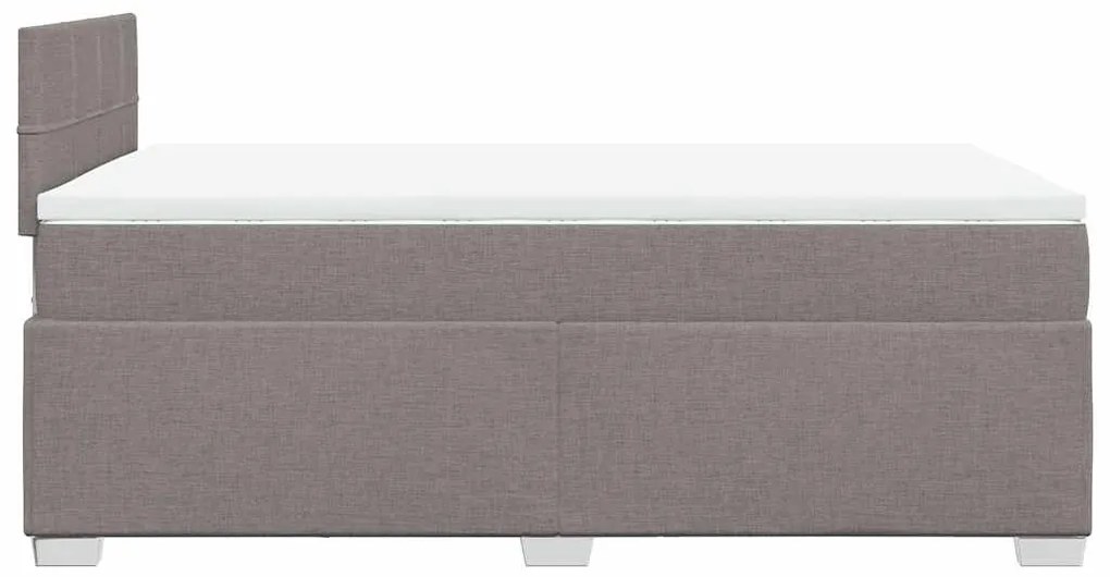 vidaXL Κρεβάτι Boxspring με Στρώμα Taupe 120x190 εκ. Υφασμάτινο