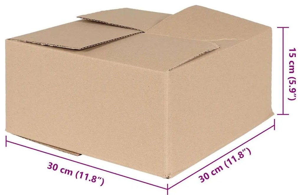 vidaXL Πτυσσόμενο Κουτί 50 pcs Καφέ 30 x 30 x 15 cm Χαρτόνι