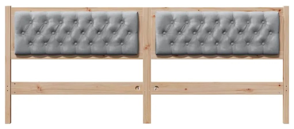 vidaXL Κεφαλάρι Άλλο Καφέ και ανοιχτό γκρι 200 cm Μασίφ ξύλο πεύκου