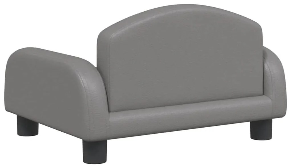 vidaXL Καναπές Παιδικός Γκρι 50x40x30 εκ. από Συνθετικό Δέρμα