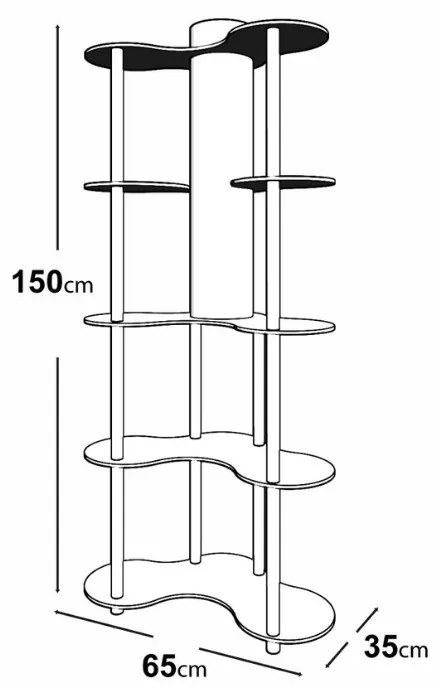 Φωτιστικό δαπέδου Nova II Megapap MDF - PVC ύφασμα χρώμα καρυδί - μαύρο 65x35x150εκ.