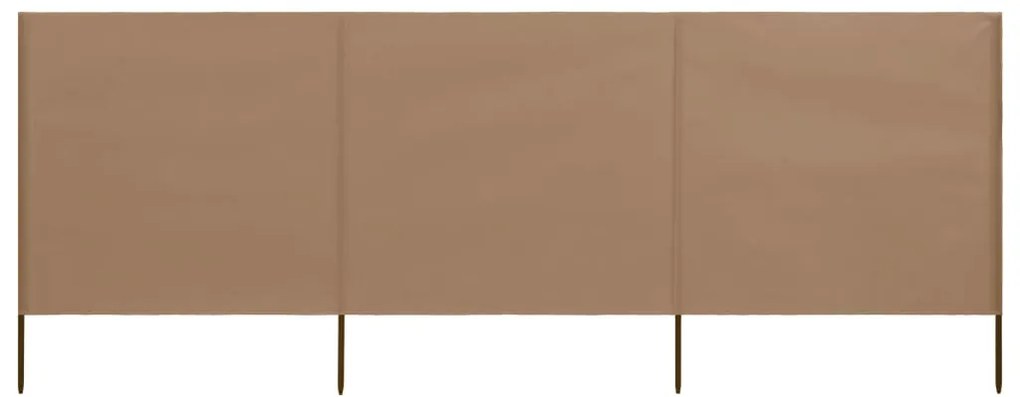 vidaXL Προστατευτικό Αέρα με 3 Πάνελ Taupe 400 x 80 εκ. Υφασμάτινο