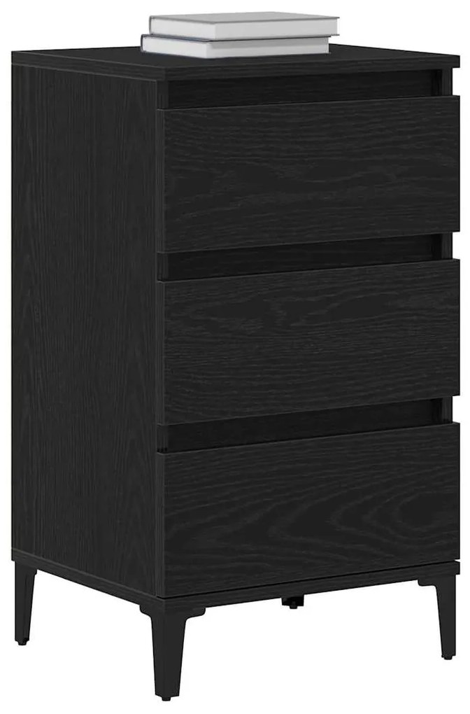 vidaXL Κομοδίνο Μαύρη Οξυά 45 x 35 x 44 εκ. Επεξεργασμένο ξύλο