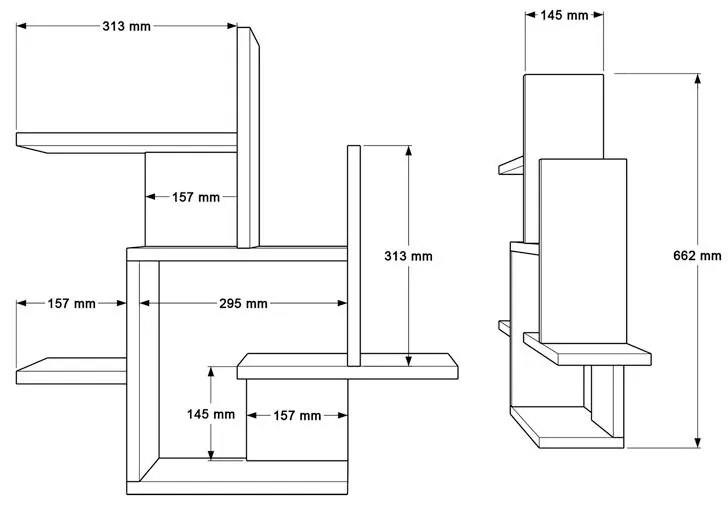Ραφιέρα Τοίχου Nogara σε Φυσικό - Ανθρακί 62.6x14.5x66.2εκ. 62.6x14.5x66.2 εκ.