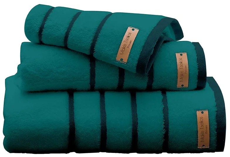 Makis Tselios Home Σετ Πετσέτες Μπάνιου 2τμχ Prive Petrol Βάρους 600gr/m²