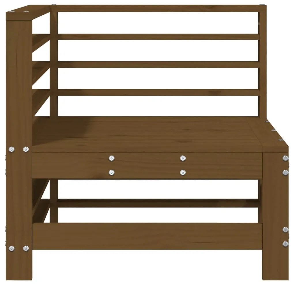 vidaXL Καναπέδες Κήπου Γωνιακοί 2 τεμ. Καφέ Μελί από Μασίφ Ξύλο Πεύκου