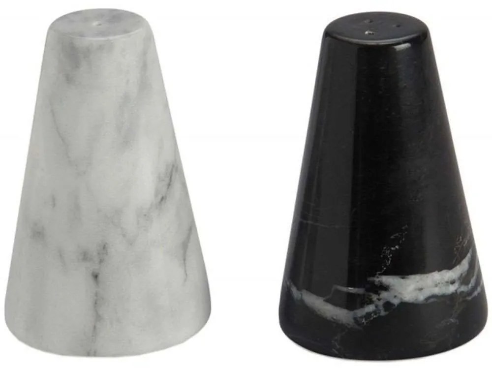 Αλατοπίπερο (Σετ 2Τμχ) AH-MS24137 Φ6x9cm Marble Black-White Andrea House Marble