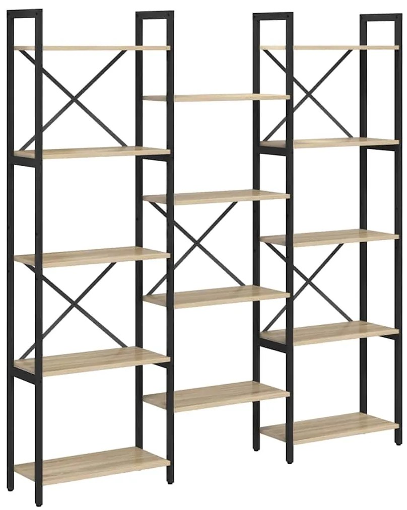 vidaXL Ράφι Βιβλίων Δρύς Sonoma 156 x 25 x 167 εκ. Επεξεργασμένο ξύλο