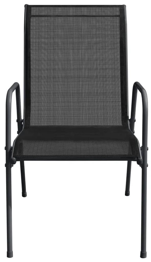 vidaXL Καρέκλες Κήπου 6 τεμ. Μαύρες από Ατσάλι / Textilene