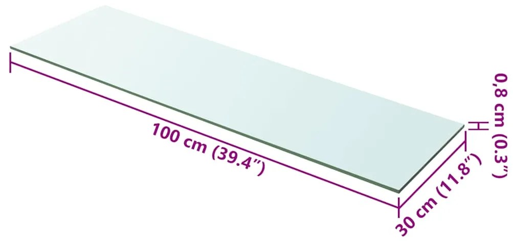 vidaXL Ράφια Πάνελ 2 τεμ. Διάφανα 100 x 30 εκ. Γυάλινα