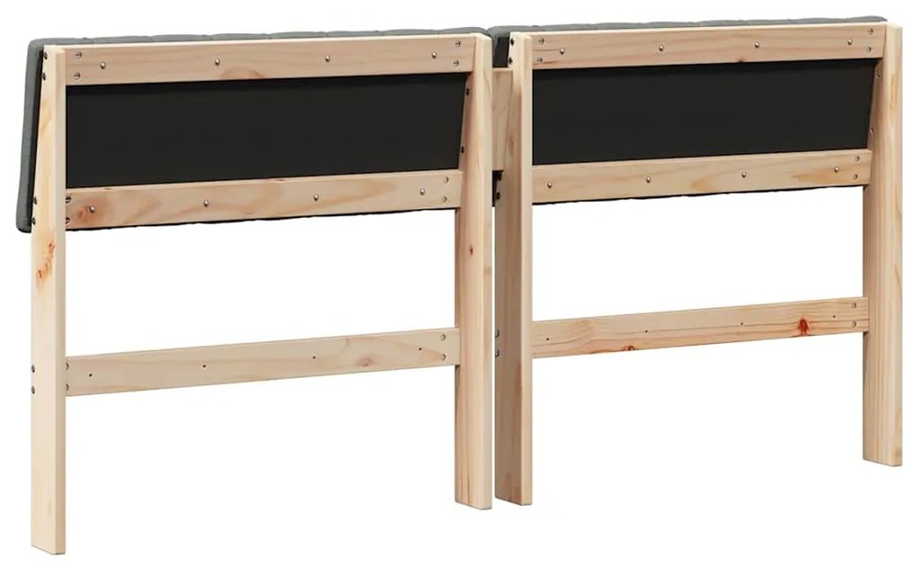 vidaXL Ταπετσαρισμένο κεφαλάρι Σκούρο Γκρι 160 cm Στερεά ξυλεία πεύκου