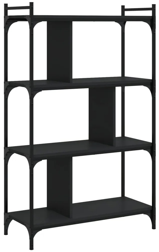 vidaXL Βιβλιοθήκη 4 Επιπέδων Μαύρη 76 x 32 x 123 εκ. από Επεξεργ. Ξύλο