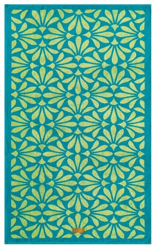 Πετσέτα Θαλάσσης Βελουτέ Crete Green-Lime Kentia Θαλάσσης 80x160cm 100% Βαμβάκι