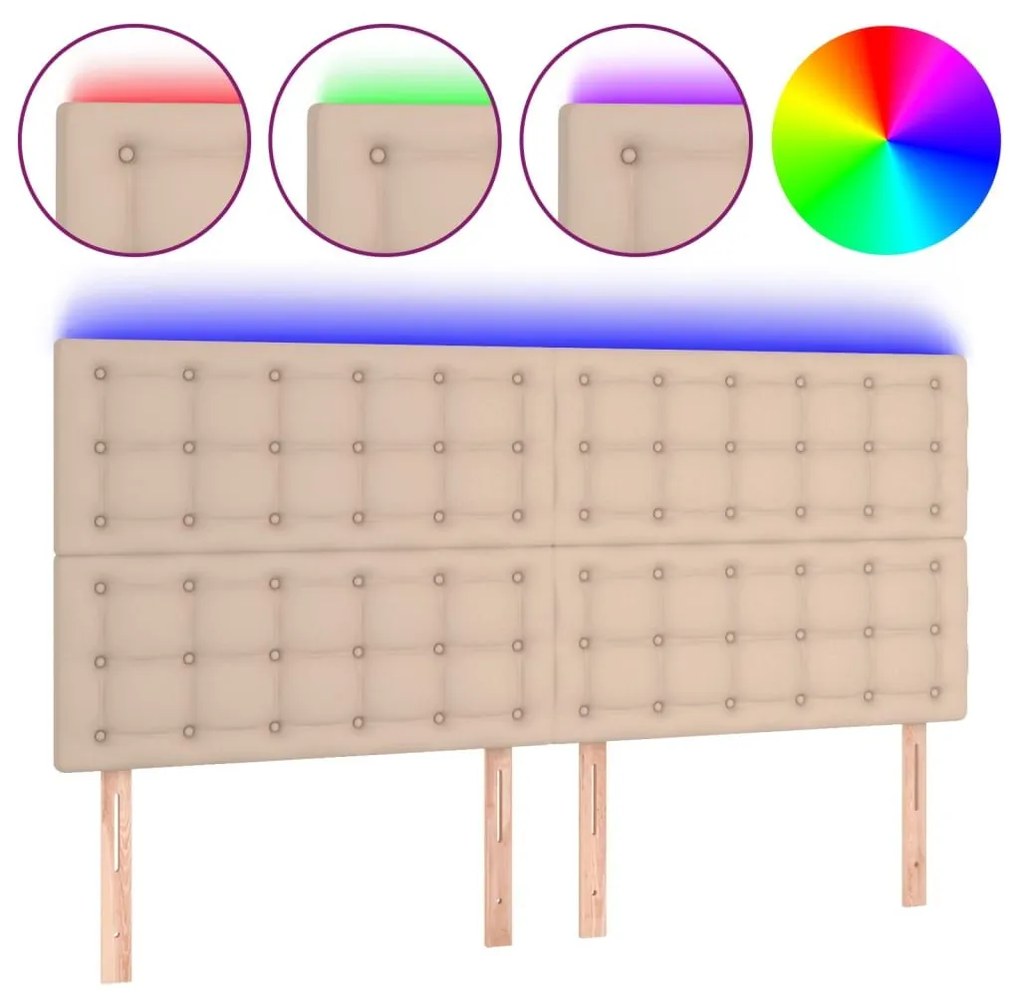 Κεφαλάρι Κρεβατιού LED Καπουτσίνο 160x5x118/128 εκ - Καφέ