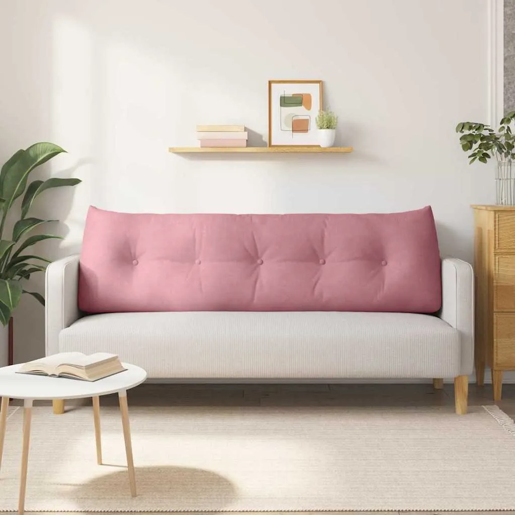 vidaXL Μαξιλάρι Πλάτης Ροζ 160 x 24 x 50 εκ Βελούδο