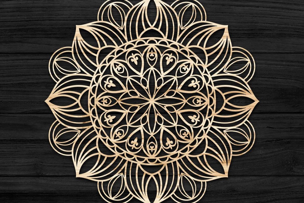 Intra απο ξύλο plywood 3mm-4mm πάχος Τρισδιάστατη , Mandala Δίασταση 30x30 cm INTRAFABR-73704418