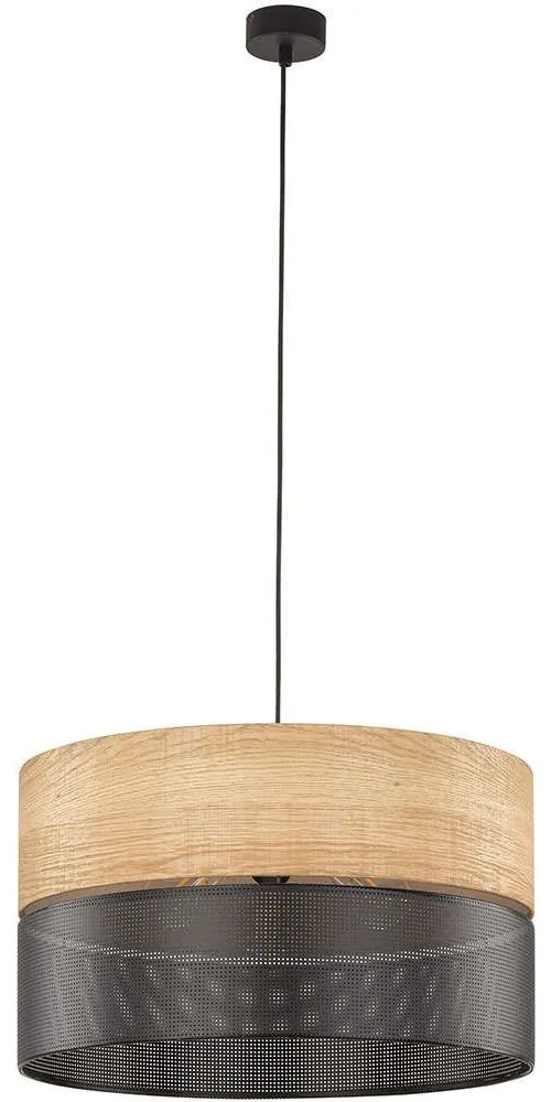 Φωτιστικό Οροφής Nicol 4798 Φ50x166cm 3xE27 15W Natural-Black TK Lighting