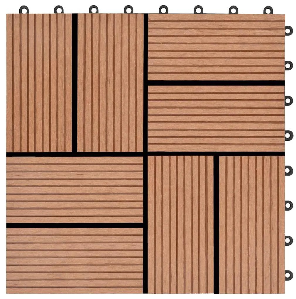 vidaXL Πλακάκια Deck 22 τεμ. Καφέ 30 x 30 εκ. 2 μ² από WPC