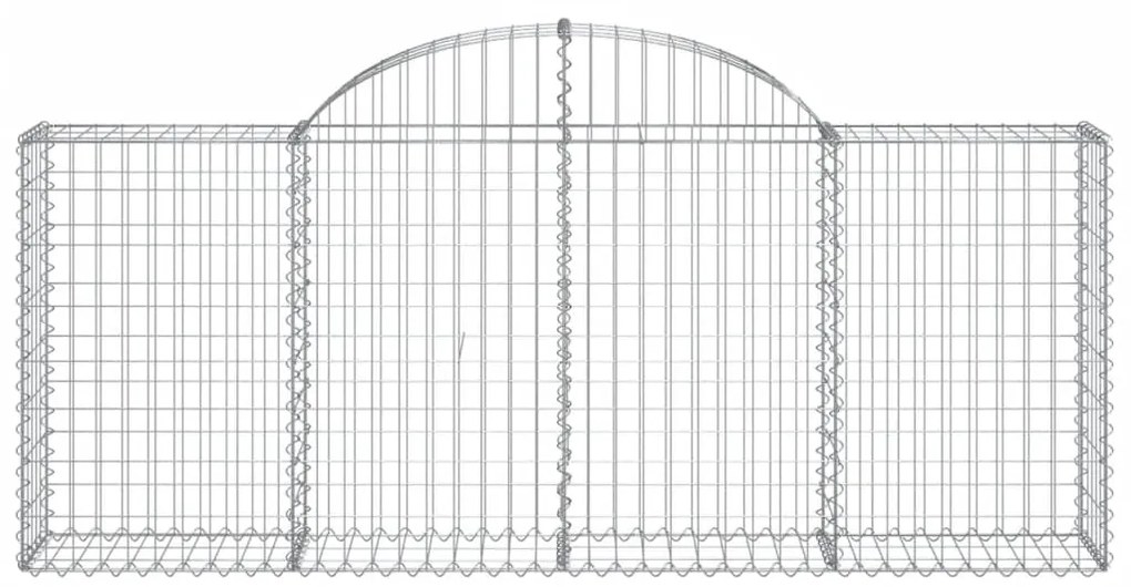 vidaXL Συρματοκιβώτια Τοξωτά 5 τεμ. 200x30x80/100 εκ. Γαλβαν. Ατσάλι