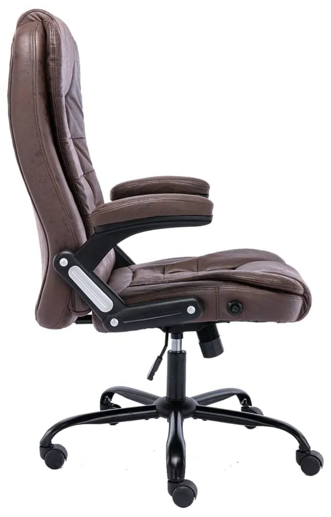 vidaXL Πολυθρόνα Γραφείου Σκούρο Καφέ από Γνήσιο Δέρμα