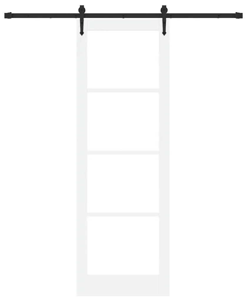 vidaXL Ολισθητή Πόρτα Χειροκίνητος Λευκό 78 x 232 cm Ξύλο και μέταλλο