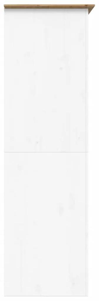 vidaXL Ντουλάπα BODO Λευκή/Καφέ 101 x 52 x 176,5 εκ. Μασίφ Ξύλο Πεύκου