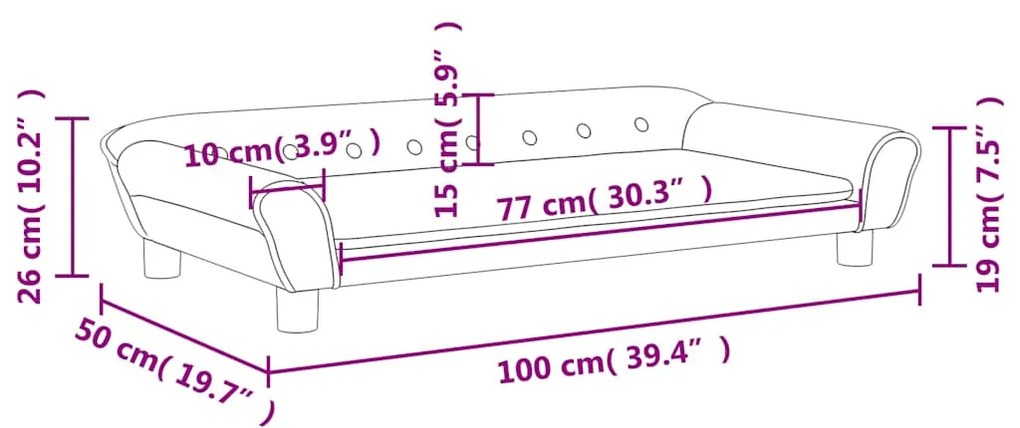 vidaXL Καναπές Παιδικός Μαύρος 100 x 50 x 26 εκ. από Βελούδο