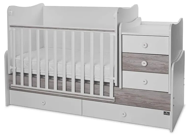 Πολυμορφικό βρεφικό κρεβάτι  MAXI PLUS  White + Artwood 10150580043P  Lorelli