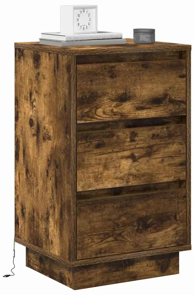 vidaXL Κομοδίνο με Καπνιστή δρυς 39 x 34.5 x 65 εκ. Επεξεργασμένο ξύλο